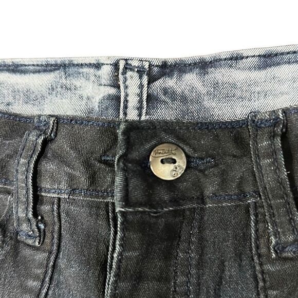 VON DUTCH Vintage SUPER RARE Reversible Denim Patchwork Skinny Jeans Size 27 (US - Picture 10 of 14